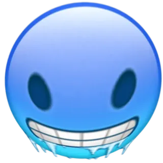 🥶 blue emoji whatsapp sticker