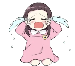 😭 อนิเมะ, เด็ก, ร้องไห้, เศร้า, คาวาอิ, น่ารัก, การ์ตูน telegram sticker