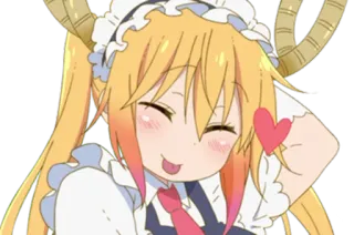 😋 Tohru Miss Kobayashi's Dragon Maid anime, dragon, maid, cute, kawaii, tohru telegram sticker