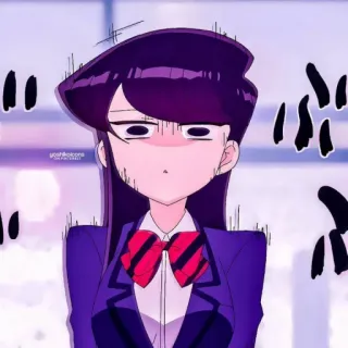 ⛓ Komi Shouko Komi Can't Communicate Anime, Komi Can't Communicate, Komi Shouko, Lindo, Uniforme escolar, Avergonzado, Kawaii telegram sticker