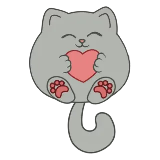 ❤️ 고양이, 하트, 사랑, 귀여운, 카와이, 동물 telegram sticker