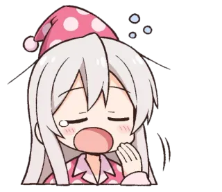 😴 mengantuk, anime, lelah, imut, piyama telegram sticker