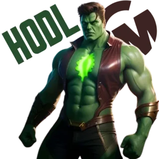 🤝 HOOL Hulk, Monstre vert, Marvel, Super-héros, Fantaisie, Bande dessinée, Personnage telegram sticker
