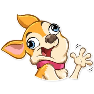 👋 chien, chihuahua, chiot, dessin animé, animal, animal de compagnie whatsapp sticker