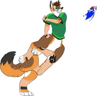 🏈 Furry, Anthropomorph, Cartoon, Tier, Fuchs telegram sticker
