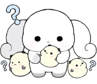 ☁ 캐릭터, 귀여운, 질문, 카와이, 만화 telegram sticker