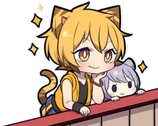 ✨ 치비, 애니메이션, 고양이, 귀여운, 카와이 telegram sticker