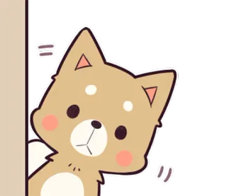 😶 собака, животное, подглядывать, милый, сиба ину, мультфильм telegram sticker