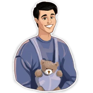 😃 hombre, osito de peluche, dibujos animados, personaje, sonriendo, retrato whatsapp sticker