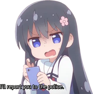 🚓 I'll report you to the police. Anime, Kartun, Polisi, Laporan, Marah, Gadis telegram sticker