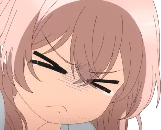 😣 Anime, Bravo, Chateada, Garota, Desenho animado telegram sticker