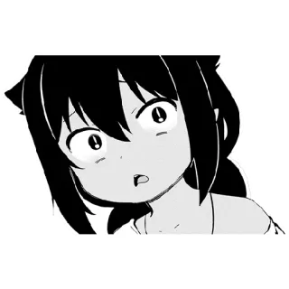🧐 Anime, Manga, Dziewczyna, Kocie uszy, Zaskoczona telegram sticker