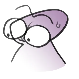 😱 Cartoon, Lustig, Meme, Albern, Lila, Kulleraugen telegram sticker