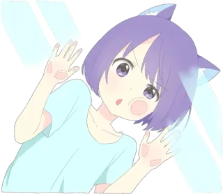 😯 Аниме, Девушка, Стикер, Милый, Каваий whatsapp sticker