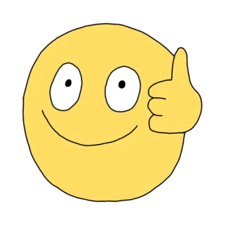 👍 Emoji, Polegar para cima, Sticker, Desenho animado, Amarelo, Ok whatsapp sticker