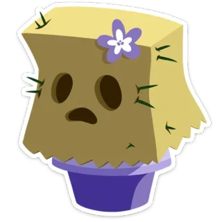 👀 Desenho animado, Flor, Vaso, Fofo, Triste whatsapp sticker