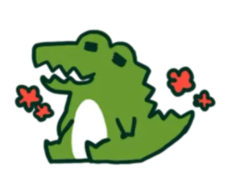 ☺️ coccodrillo, animale, cartoni animati, carino, adesivo telegram sticker