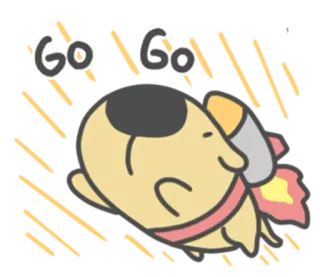 🚀 GO Go fusée, vitesse, motivation, action, dessin animé whatsapp sticker