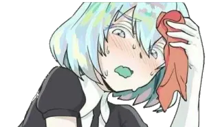 🥵 suando, anime, estressado, nervoso telegram sticker