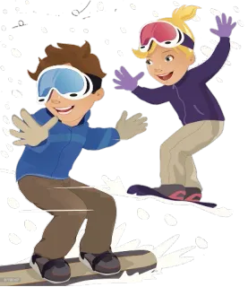 🏂 Snowboard, Sci, Inverno, Bambini, Neve telegram sticker