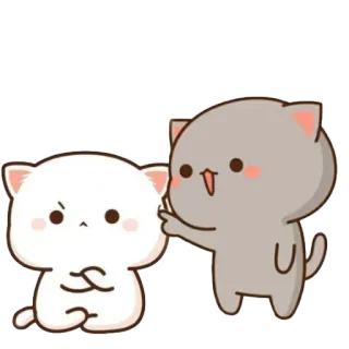 🤨 cats, cartoon, offensive gesture, cute whatsapp sticker