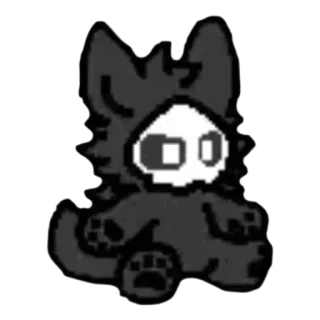 🖤 Puro Changed Furry, Antropomórfico, Criatura, Video game, Quebra-cabeça, Preto e branco, Crânio telegram sticker