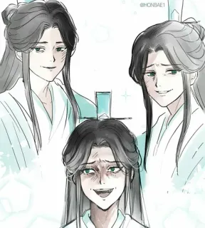 🥴 anime, manga, nhân vật, mỉm cười telegram sticker