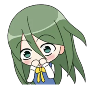 🙊 Chibi, Anime, Niedlich, Mädchen, Grüne Haare telegram sticker