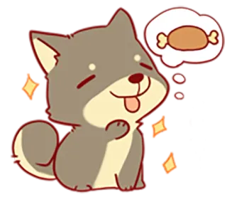 🐶 หมา, ลูกหมา, สัตว์, อาหาร, น่ารัก, คาวาอิ telegram sticker