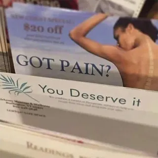 🤕 GOT PAIN? 
You Deserve it Schmerzen, Massage, Wellness, Gesundheit, Chiropraktiker telegram sticker