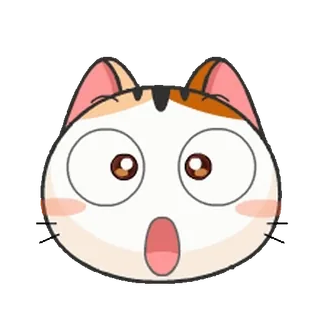 😳 แมว, ประหลาดใจ, ตกใจ, การ์ตูน, สัตว์, น่ารัก telegram sticker
