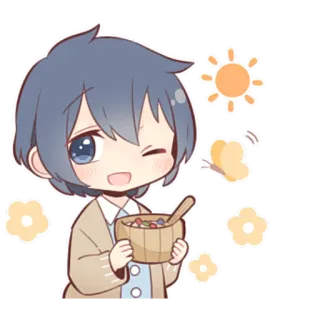 😉 애니메이션, 만화, 귀여운, 명랑한, 귀엽다, 윙크 telegram sticker