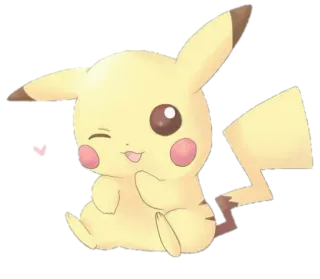 ❤️ Pikachu Pokemon น่ารัก, การ์ตูน, สัตว์, สีเหลือง, ขยิบตา, โปเกมอน, ปิกาจู telegram sticker