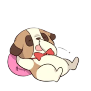 😶 cane, carino, assonnato, dormire, cartone animato, animale, animale domestico whatsapp sticker