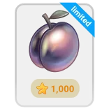 🎁 limited śliwka, owoc, edycja limitowana, fioletowy, naklejka, gwiazda whatsapp sticker