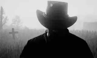😵 Western, Cowboy, Chapeau, Tireur, Cimetière, Noir et blanc telegram sticker