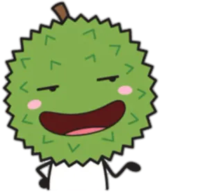😏 Durian, Owoc, Kreskówka, Słodkie, Jedzenie, Postać telegram sticker