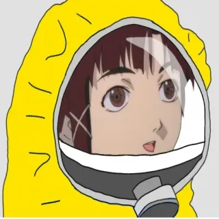 😃 anime, hazmat suit, character, yellow, safety, protection telegram sticker