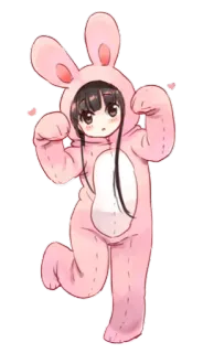 😳 兔子, 兔子, 动漫, 漫画, 可爱, 女孩, 卡哇伊 telegram sticker