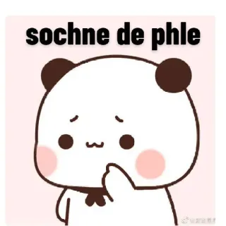 🤔 sochne de phle panda, sad, cute, cartoon, sticker whatsapp sticker