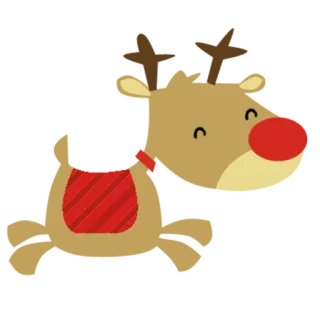 🎅 動物, 漫画, 可愛い, トナカイ, クリスマス, ホリデー, 角, 茶色 telegram sticker