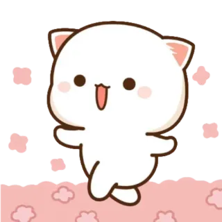 😅 kucing, imut, kawaii, stiker, kartun, merah muda, bahagia telegram sticker