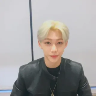 🌚 Felix kpop, ídolo, cantante, pelo rubio, retrato, hombre telegram sticker