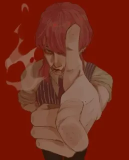 🤐 Курение, Аниме, Персонаж, Портрет telegram sticker
