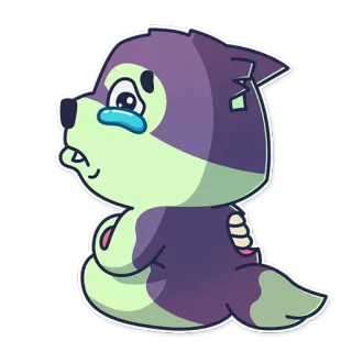 😢 Cartoon, Traurig, Weinend, Hund, Tier, Sticker whatsapp sticker