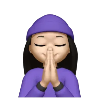 💜 Emoji, Mulher, Oração, Grato, Meditação, Namaste telegram sticker