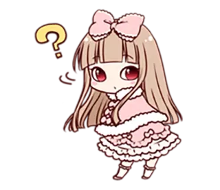 😀 치비, 애니메이션, 여자, 귀여운, 물음표, 생각 telegram sticker