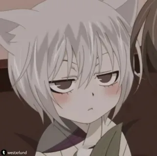 ☁️ Tomoe Kamisama Kiss Anime, Fuchs, Chibi, Müde, Süß, Kawaii telegram sticker