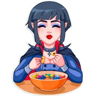 🍬 vampiro, ragazza, halloween, caramelle, ciotola, carino, cartone animato telegram sticker