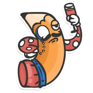 🧐 matita, cartone animato, triste, alcol, bere, antropomorfo whatsapp sticker